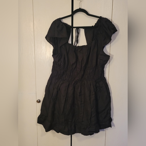 NWT Anthropologie black smocked waist dress - Picture 3 of 4